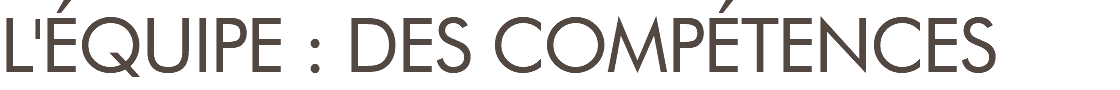 L'ÉQUIPE : DES COMPÉTENCES